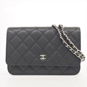 Chanel Matelasse Chain Wallet Crossbody Pochette CC Logo Coco Mark